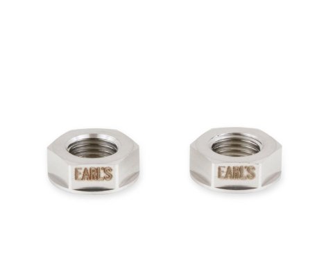 Earl's Performance Bulkhead Nuts SS592503ERL Fitting, Nut, -3 AN, Female Thread, Stainless Steel, Natural, Pair thumbnail 1