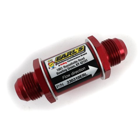 Earl's Performance Inline Oil Filters 230310ERL Pre-Filter, Inline, Screen Element, -10 AN, Male, Inlet/Outlet, 3.5 in. Length, Each thumbnail 1