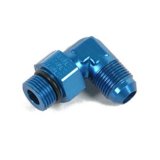 Earl's Performance AN to Straight Cut O-Ring Fittings 949006ERL Fitting, Adapter, Cut, 90 Degree, Aluminum, Blue Anodized, -6 AN, -6 AN, Swivel, Each thumbnail 2