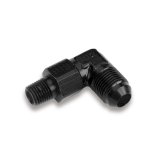 Earl's Performance AN to NPT Adapter Fittings AT922104ERL Fitting, Adapter, NPT, 90 Degree, Aluminum, Black Anodized, -4 AN, 1/8 in. NPT, Swivel, Each thumbnail 1