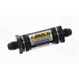 Earl's Performance Inline 85 Microns Fuel Filter with -6 AN Inlet Size AT230206ERL Filter, Inline, microns, Black Aluminum Housing, Element, Male Threads Inlet/Outlet, Each thumbnail 1