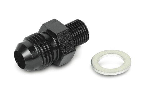 Earl's Performance Carburetor Inlet Fittings AT991953ERL Fitting, Inlet, -6 AN Hose End to 10mm x 1 Thread, Aluminum, Black, Each