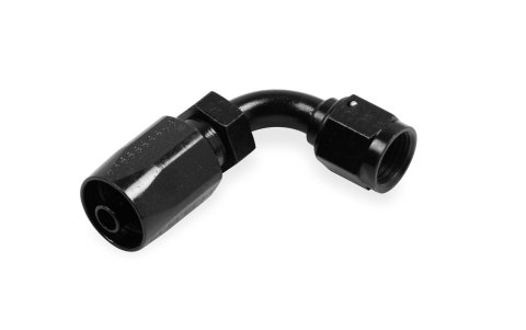Earl's Performance Power Steering Hose Ends 159106ERL End, Steering, 90 Degree, -6 AN to -6 AN Female Thread, Steel, Black Chomate, Each thumbnail 1
