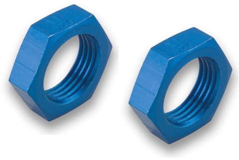 Earl's Performance Bulkhead Nuts 592404ERL Fittings, Nut, -4 AN, Aluminum, Blue Anodized, Pair