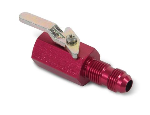 Earl's Performance Shut-Off Valves 230502ERL Valve, Aluminum, Red, 3/8 in. Female NPT Inlet, -6 AN Bulkhead Outlet, 2 3/4 in. Overall Length, Each thumbnail 2