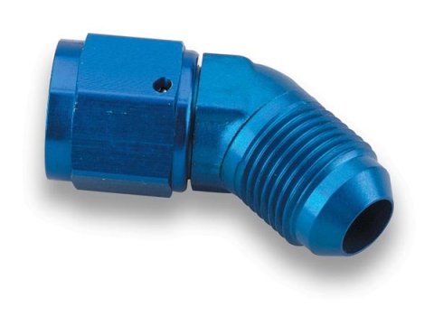 Earl's Performance Couplers 924103ERL Fitting, Coupler, Union, AN to AN, 45 Degree, Aluminum, Blue Anodized, -3 AN, -3 AN, Each thumbnail 3
