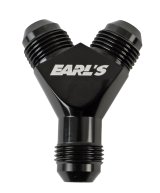 Earl's Performance Y-Fittings AT100173ERL Fitting, Y-Distribution Block, Aluminum, Black Anodized, -8 AN Male Threads, Each thumbnail 2