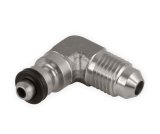 Earl's Performance Clutch Adapter Fittings LS641002ERL Quick Disconnect, Fitting, Early Model Style, GM, Jeep, Mopar, Male -4 AN, 90 Degree, Stainless, Natural, Each thumbnail 1