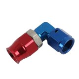 Earl's Performance Speed-Seal Hose Ends 609036ERL Fitting, End, Speed-Seal, 90 Degree, -6 AN Hose, -6 AN Female, Aluminum, Red/Blue Anodized, Each thumbnail 1