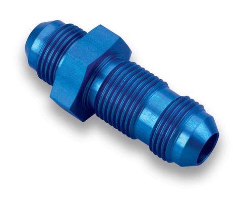 Earl's Performance Bulkhead Adapter Fittings 983204ERL Fitting, Straight, Union, -4 AN, Aluminum, Blue, Each