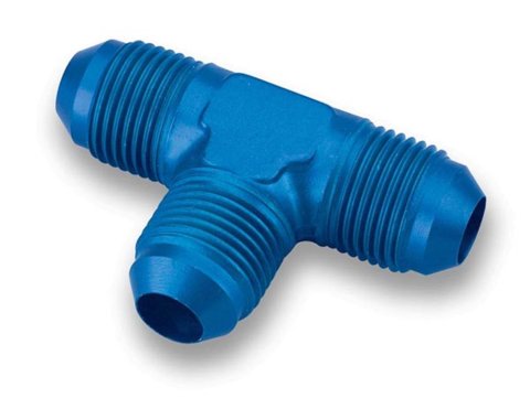 Earl's Performance Tee Adapter Fittings 982403ERL Fitting, Adapter, Tee, -3 AN Male, Aluminum, Blue Anodized, Each