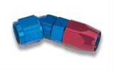 Earl's Performance Swivel-Seal Hose Ends 804508ERL Fitting, End, Swivel-Seal, 45 Degree, -8 AN to Female -8 AN, Aluminum, Red/Blue, Each thumbnail 2