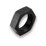Earl's Performance Bulkhead Nuts AT992412ERL Fitting, Nut, -12 AN, Female Thread, Aluminum, Black Anodized, Each thumbnail 1