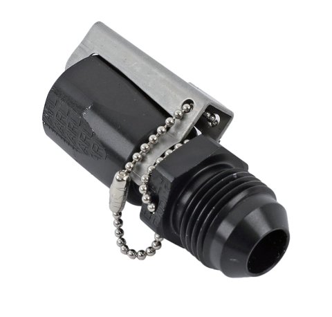 Earl's Performance Quick-Disconnect Fittings AT991986ERL Quick Disconnect, OEM Fuel Line, Male -8 AN, Straight, Aluminum, Black Anodized, Each thumbnail 2