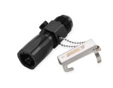 Earl's Performance Quick-Connect Fuel Rail Adapter Fittings AT992086ERL Fitting, Coupler, Straight, Aluminum, Black Anodized, -8 AN Male Threads, 3/8 in. Female Quick-connect, Each thumbnail 1