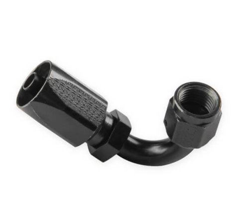Earl's Performance Power Steering Hose Ends 151206ERL End, Steering, 120 Degree, -6 AN to -6 AN Female Thread, Steel, Black Chomate, Each thumbnail 3