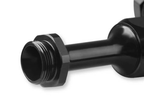 Earl's Performance Billet Fuel Logs AT105008ERL Log, Aluminum, Black Anodized, Adjustable, -10 AN Inlet, Holley, Each thumbnail 1