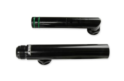 Earl's Performance Adjustable Coolant Crossover Tubes LS0037ERL Engine Crossover, Tube, from 6.8 in. to 10.5 in., -12AN O-Ring Ports, Billet Aluminum, Black Anodized, Chevrolet, LS, Each thumbnail 6