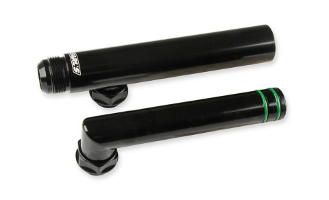 Earl's Performance Adjustable Coolant Crossover Tubes LS0037ERL Engine Crossover, Tube, from 6.8 in. to 10.5 in., -12AN O-Ring Ports, Billet Aluminum, Black Anodized, Chevrolet, LS, Each thumbnail 9