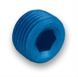 Earl's Performance Plugs 593203ERL Fittings, Internal Allen Head Pipe Plug, 1/4 in. NPT, Aluminum, Blue Anodized, Pair thumbnail 2