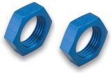 Earl's Performance Bulkhead Nuts 592406ERL Fittings, Nut, -6 AN, Aluminum, Blue Anodized, Pair thumbnail 1