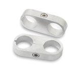 Earl's Performance Hose and Tubing Clamps 167205ERL Clamps, Separator, Two 5/16 in. Diameter Holes, Natural, Aluminum, Set of 3 thumbnail 1