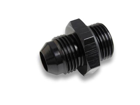 Earl's Performance AN Port Adapters AT985009ERL Fitting, Adapter, to Straight Cut, Straight, Aluminum, Black Anodized, -10 AN, -8 AN, Each thumbnail 1