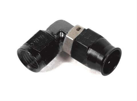 Earl's Performance Speed-Seal Hose Ends AT609034ERL End, Speed Seal, 90 Degree, -4 AN Female Threads, Aluminum, Black Anodized, Each