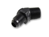 Earl's Performance AN to NPT Adapter Fittings AT982303ERL Fitting, Adapter, NPT, 45 Degree, Aluminum, Black Anodized, -3 AN, 1/8 in. NPT, Each thumbnail 1