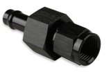 Earl's Performance Vapor Guard Hose Ends 771766ERL End, Guard, Straight, 3/8 in. Size, Socketless Barb, -6 AN Female Threads, 1/8 in. NPT Gauge Port, Aluminum, Black, Each thumbnail 3