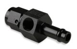 Earl's Performance Vapor Guard Hose Ends 771766ERL End, Guard, Straight, 3/8 in. Size, Socketless Barb, -6 AN Female Threads, 1/8 in. NPT Gauge Port, Aluminum, Black, Each thumbnail 4