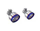 MBRP Performance Exhaust Tips T5202BE T304 Stainless Steel Burnt End Tip; 2.125" ID, 5" OD Out, 7.25" Length, Single Wall Angle Cut, Sold In Pairs thumbnail 1