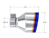 MBRP Performance Exhaust Tips T5202BE T304 Stainless Steel Burnt End Tip; 2.125" ID, 5" OD Out, 7.25" Length, Single Wall Angle Cut, Sold In Pairs thumbnail 3