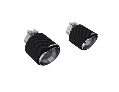 MBRP Performance Exhaust Tips T5202CF Carbon Fiber Tip; 2.125" ID, 5" OD Out, 7.25" Length, Single Wall Angle Cut, Sold In Pairs