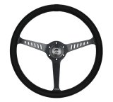 NRG Classic Stealth Steering Wheels RST-380-STL-SA Wheel, Stealth, 380mm, 1 in. Dish, Black Suede Grip, Black Spoke, Black Stitching, Each thumbnail 5
