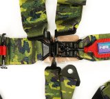 NRG 5-Point SFI Seat Belt Harnesses SBH-B5PCCAMO Harness, Complete, 5-Point, Latch, Blue, 3 in., Individual Shoulders, Pull Down, Bolt-In, Floor Mount, Shoulder Pads, SFI, Each thumbnail 2
