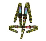 NRG 5-Point SFI Seat Belt Harnesses SBH-B5PCCAMO Harness, Complete, 5-Point, Latch, Blue, 3 in., Individual Shoulders, Pull Down, Bolt-In, Floor Mount, Shoulder Pads, SFI, Each thumbnail 4