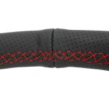 NRG Classic Stealth Steering Wheels RST-380-STL-R Wheel, Stealth, 380mm, 1 in. Dish, Black Leather Grip, Black Spoke, Red Stitching, Each thumbnail 2