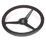 NRG Classic Stealth Steering Wheels RST-380-STL-R Wheel, Stealth, 380mm, 1 in. Dish, Black Leather Grip, Black Spoke, Red Stitching, Each thumbnail 3