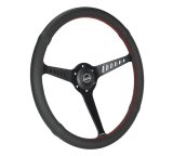 NRG Classic Stealth Steering Wheels RST-380-STL-R Wheel, Stealth, 380mm, 1 in. Dish, Black Leather Grip, Black Spoke, Red Stitching, Each thumbnail 4