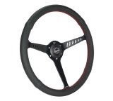 NRG Classic Stealth Steering Wheels RST-380-STL-R Wheel, Stealth, 380mm, 1 in. Dish, Black Leather Grip, Black Spoke, Red Stitching, Each thumbnail 6