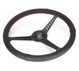 NRG Classic Stealth Steering Wheels RST-380-STL-R Wheel, Stealth, 380mm, 1 in. Dish, Black Leather Grip, Black Spoke, Red Stitching, Each thumbnail 7