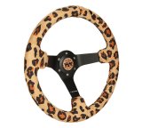 NRG Savage Inspired Steering Wheels RST-036MB-SV-BR Wheel, Inspired, 350mm, 3 in. Dish, Brown Microfiber Grip, Matte black Spoke, Black Stitching, Each thumbnail 5