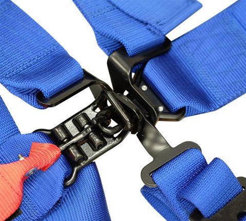 NRG Seat Belt 5-Point Harness SBH-R5PC BL Harness, Complete, 5-Point, Latch, Blue, 3 in., Individual Shoulders, Pull Down, Bolt-In, Floor Mount, Each