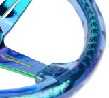 NRG Deep Dish Steering Wheels with Slit Spokes RST-027MC-BL Wheel, Dish, Spokes, 350mm, 2 in. Dish, Blue Acrylic Grip, Neo-chrome Spoke, Each thumbnail 4