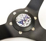 NRG Savage Inspired Steering Wheels RST-036MB-SV-WT Wheel, Inspired, 350mm, 3 in. Dish, White Microfiber Grip, Matte black Spoke, Blue Stitching, Each thumbnail 1