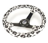 NRG Savage Inspired Steering Wheels RST-036MB-SV-WT Wheel, Inspired, 350mm, 3 in. Dish, White Microfiber Grip, Matte black Spoke, Blue Stitching, Each thumbnail 2