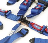 NRG 5-Point SFI Seat Belt Harnesses SBH-B5PCBL Harness, Complete, 5-Point, Latch, Blue, 3 in., Individual Shoulders, Pull Down, Bolt-In, Floor Mount, Shoulder Pads, SFI, Each thumbnail 2