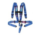 NRG 5-Point SFI Seat Belt Harnesses SBH-B5PCBL Harness, Complete, 5-Point, Latch, Blue, 3 in., Individual Shoulders, Pull Down, Bolt-In, Floor Mount, Shoulder Pads, SFI, Each thumbnail 4