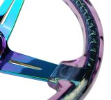 NRG Deep Dish Steering Wheels with Slit Spokes RST-027MC-PP Wheel, Dish, Spokes, 350mm, 2 in. Dish, Purple Acrylic Grip, Neo-chrome Spoke, Each thumbnail 5